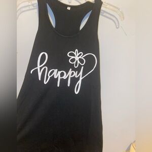 Happy Print Racer back tank top